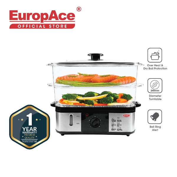 EuropAce 12L Large Food Steamer (2 Tier)